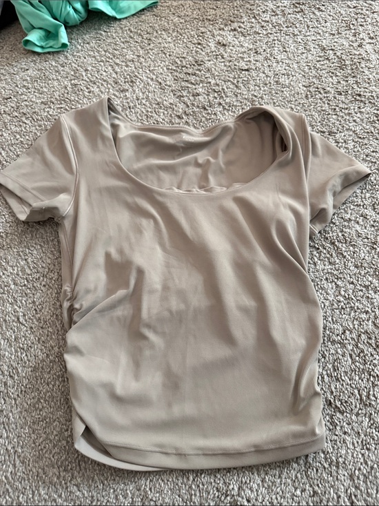 Offline Tops - Women’s Scoop Neck Short Sleeve Top - Taupe